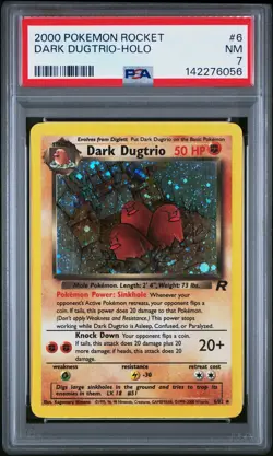 2000 POKEMON ROCKET #6 DARK DUGTRIO-HOLO PSA 7 - Image 1