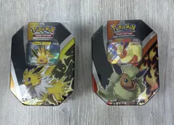 Pokemon TCG Eevee Evolutions Tins- Flareon and Jolteon - 2021 - Image 1