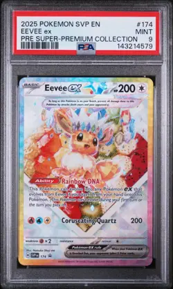 2025 POKEMON SVP EN-SV BLACK STAR PROMO #174 EEVEE EX PSA 9 (FREE SHIPPING!) - Image 1