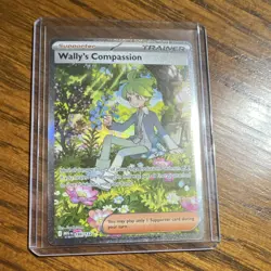 Pokemon Wally's Compassion 186/132 Me01 Mega Evolution Full Art Holo SIR Trainer - Image 1