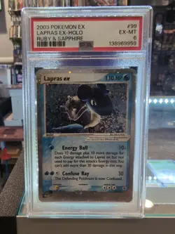 2003 Pokemon EX Lapras EX Holo Ruby & Sapphire Holo 99/109 PSA 6 - Image 1