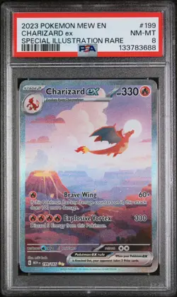 2023 POKEMON MEW EN-151 SPECIAL ILLUSTRATION RARE #199 CHARIZARD EX PSA 8 - Image 5