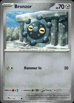 Pokemon Bronzor (Poke Ball Pattern) SV: Prismatic Evolutions 066/131 NM - Image 1