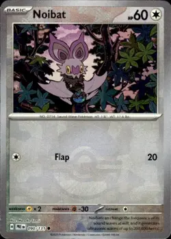 Pokemon Noibat (Poke Ball Pattern) SV: Prismatic Evolutions 090/131 Near Mint NM - Image 1