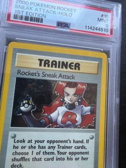 Rocket's Sneak Attack PSA 9 HOLO Rocket 1. 1st Edition 2000 Pokemon #2 - Image 2