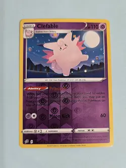 2020 Clefable 75/192 - Reverse Holo Rare - Rebel Clash - NM/MINT Pokemon TCG - Image 1