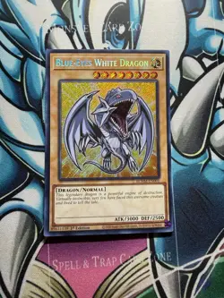 Yugioh Blue-Eyes White Dragon BLMM-EN001 1st Edition Secret Rare Chibi Art NM - Image 1