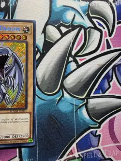 Yugioh Blue-Eyes White Dragon BLMM-EN001 1st Edition Secret Rare Chibi Art NM - Image 2