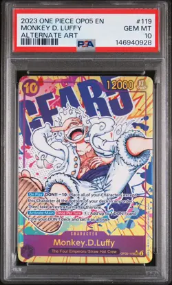 2023 One Piece OP05-Alternate Art #119 Monkey D. Luffy PSA 10 GEM MINT - Image 1