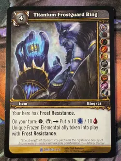 World of Warcraft TCG Promo Crafted 3/3 Titanium Frostguard Ring - Image 1