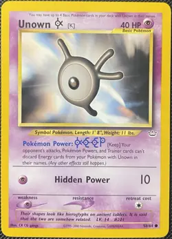 Unown [K] 58/64 Neo Revelation Regular - Pokemon Card - Image 1