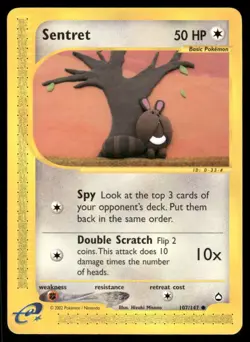 Pokemon Cards Sentret 107/147 Aquapolis WOTC Common NM - Image 1