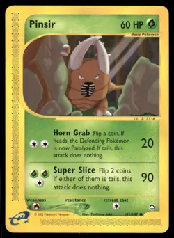 Pokemon Cards Pinsir 101/147 Aquapolis WOTC Common LP - Image 1