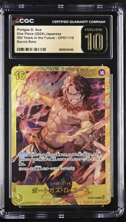 Portgas D Ace OP07-119 Card 500 Years in the Future, One Piece, CGC PRISTINE 10 - Image 1