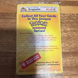 Warner Bros. Pokemon TCG Dragonite Promo Card Pack Pokemon Movie 1999 - Image 1