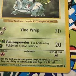 Vintage 1999 Pokemon Shadowless Ivysaur 30/102 Card LP, excellent condition🔥 - Image 5