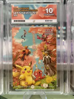 2020-21-22 Pokemon Let’s have Fun Promo Sticker Card Ace 10 Japanese SEQUENTIAL - Image 3