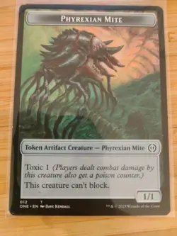 MTG Phyrexian Mite Token 012 Phyrexia: All Will Be One M/NM Free UK P&P - Image 1