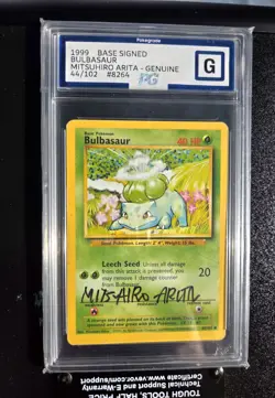 1999 Pokemon Base Set Bulbasaur 44/102 Mitsuhiro Arita Signed - Image 1