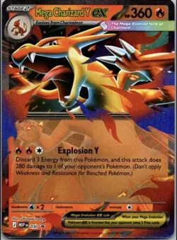 Pokemon TCG Mega Charizard Y EX 030 Mega Evolution PROMO - NM+ - Image 1