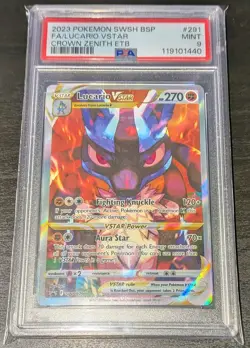 2023 Pokemon Lucario VSTAR Full Art Holo Promo PSA Mint 9 Sword & Shield SWSH291 - Image 1