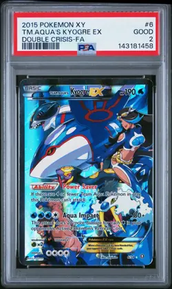 Pokemon Team Aqua's Kyogre EX Double Crisis Full Art #6 PSA 2- RARE LOW POP - Image 1