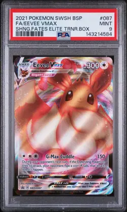 2021 POKEMON SWSH SHINING FATES ETB FULL ART/EEVEE VMAX PSA 9 (FREE SHIPPING!) - Image 1