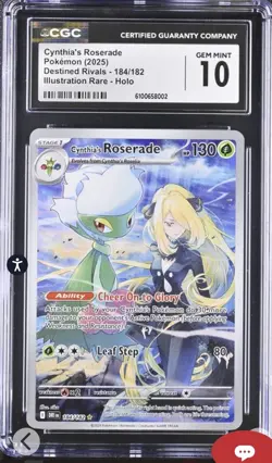 Pokemon TCG Cynthia’s Roserade IR 184/182 Destined Rivals CGC 10 Gem Mint 🔥 - Image 1