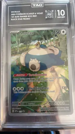 Pokemon Scarlet & Violet 151 ETB Promo Snorlax 051 TAG 10 BlackStarPromo Rank 26 - Image 2