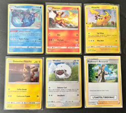 6 Pokemon Promo Cards Vaporeon, Flareon, 2 Pikachu, Wooloo,Professor's Research - Image 1