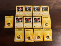 VINTAGE SHADOWLESS Pokemon Base Set Collection - Lot of 13 Cards - ELECTRIC TYPE - Image 1