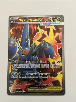 Mega Heracross ex 108/094 Me02: Phantasmal Flames Holo Full Art Pokemon Card - Image 1