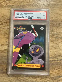 GRADED PSA 7 1999 TOPPS Pokemon Arbok/Ekans SER. 1 Character Cards #TV12 - Image 1