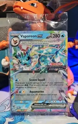 SEALED Vaporeon ex 023/131 Prismatic Evolutions Stamped Promo Holo Pokemon Card - Image 1