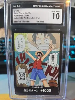 👑 DON !! Card Manga Alternate Art Romance Dawn OP-01 Foil Gem Mint 10 Graded - Image 1