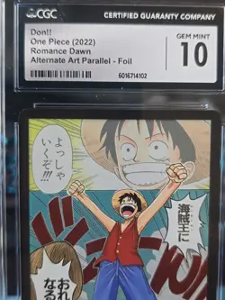 👑 DON !! Card Manga Alternate Art Romance Dawn OP-01 Foil Gem Mint 10 Graded - Image 3