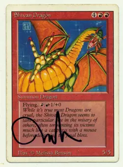 Shivan Dragon Revised Signed Melissa Benson Magic The Gathering MTG - Image 1