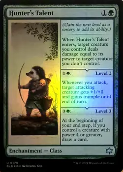 X 1 Hunter's Talent FOIL NM-M BLB 179 Bloomburrow MTG Magic The Gathering - Image 1