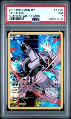 2015 POKEMON XY BLACK STAR PROMOS #XY75 FULL ART/PALKIA PSA 7 - Image 1