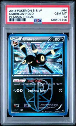 Pokemon Umbreon Holo Rare Plasma Freeze 64/116 PSA 10 Team Plasma English - Image 1