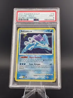 2007 Pokemon Diamond & Pearl Secret Wonders Suicune Holo #19 PSA 9 MINT - Image 1