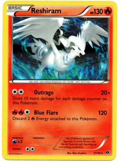 Reshiram - 21/99 - Lightly Played - Non Holo - Pokemon TCG - Next Destinies - Image 1