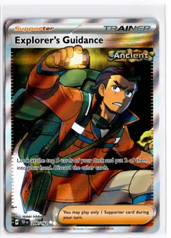 2024 TCG Pokemon #200 Explorer's Guidance 200/162 Holo Full Art Temporal Forces - Image 1