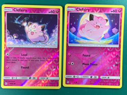 Clefairy 38/68 + Clefairy 39/68 Reverse Holo Hidden Fates Pokemon TCG - Image 1