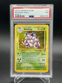 2000 POKEMON BASE SET 2 #11 NIDOKING-HOLO PSA 7 - Image 1