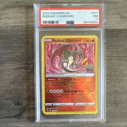 Pokemon Radiant Charizard 011/078 GO Holo Radiant Rare PSA 7 - Image 1
