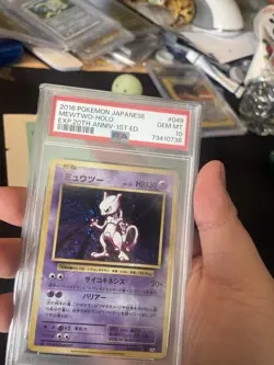 2016 Pokemon Mewtwo Holo 1st Edition Japanese 20th Anniversary 049/087 PSA 10 - Image 1