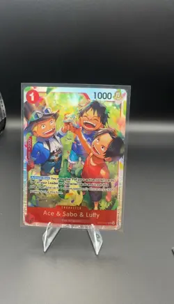 Ace & Sabo & Luffy Super Rare Carrying On His Will OP13-007 Near Mint One Piece - Image 1