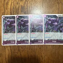 One Piece - Vergo OP14-061 Foil Playset (x4) - The Azure Sea's Seven NM - Image 2