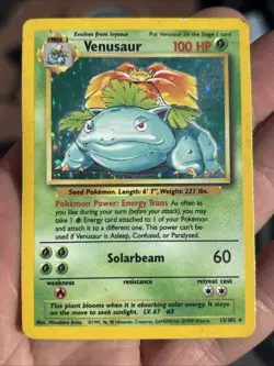 Pokemon TCG Venusuar Base Set 1999 Holo Rare Unlimited Foil Wizards WOTC vintage - Image 1